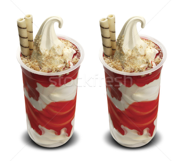 Eisbecher Eis Tasse weiß Essen Glas Stock foto © paulovilela