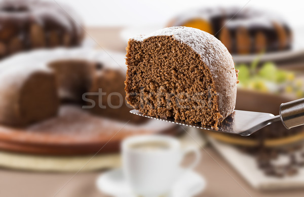 Schokoladenkuchen Tabelle Karottenkuchen Kuchen weiß Kochen Stock foto © paulovilela