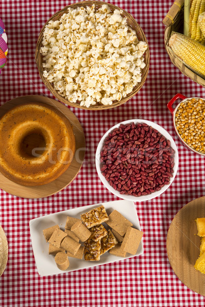 Mesa torta palomitas papa festival decoración Foto stock © paulovilela