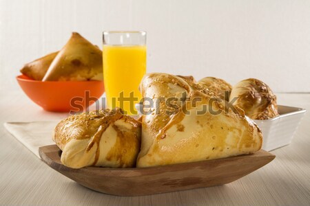 Carne mesa sosa jugo de naranja desayuno Foto stock © paulovilela