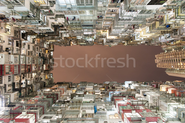 Lleno de gente Hong Kong colorido edificio grupo negocios Foto stock © paulwongkwan