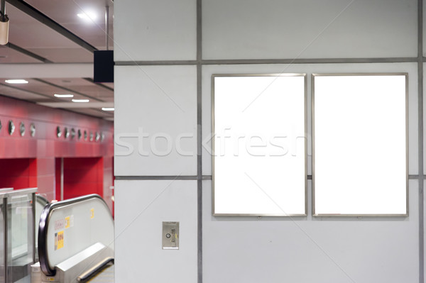 Foto stock: Vacío · blanco · cartel · dentro · edificio · pared