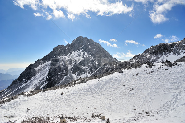 Nieve montana cielo naturaleza paisaje luz Foto stock © paulwongkwan