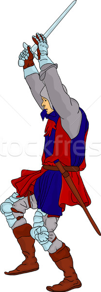 Cavaleiro vetor homem azul espada aço Foto stock © pavelmidi
