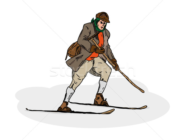 historic skiing Stock photo © pavelmidi