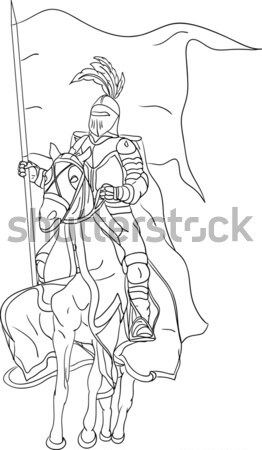 Cavaleiro cavalo vetor isolado homem espada Foto stock © pavelmidi