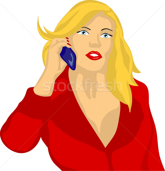 Telefone mulher vetor isolado mulher menina Foto stock © pavelmidi