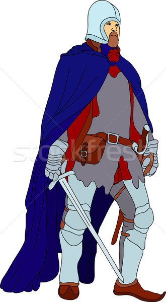 Cavaleiro vetor homem espada aço gótico Foto stock © pavelmidi