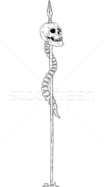 skull impaled on spears Stock photo © pavelmidi