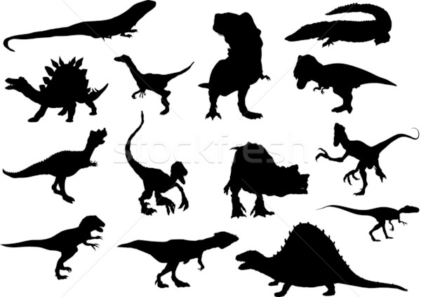 Conjunto vetor dinossauros isolado projeto fundo Foto stock © pavelmidi