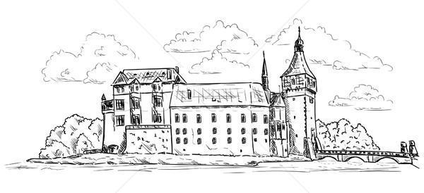 Palácio castelo vetor europa República Checa água Foto stock © pavelmidi