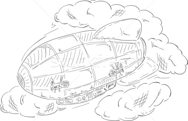 Stock photo: airship at clouds