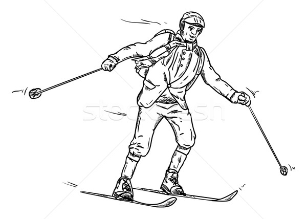 historic skiing Stock photo © pavelmidi