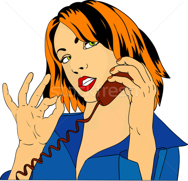 Mulheres telefone vetor símbolo isolado Foto stock © pavelmidi