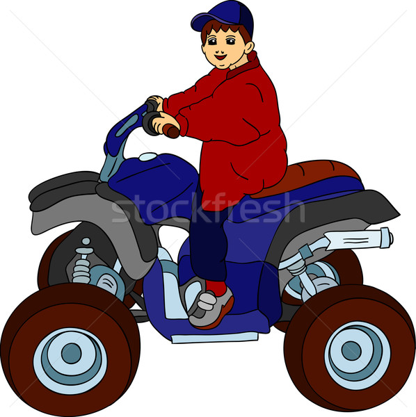 Menino vetor pequeno sessão motocicleta homem Foto stock © pavelmidi