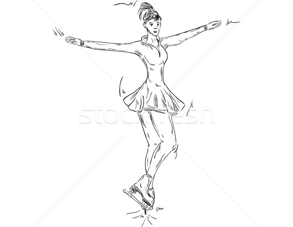 Stock photo:  ice skater skating