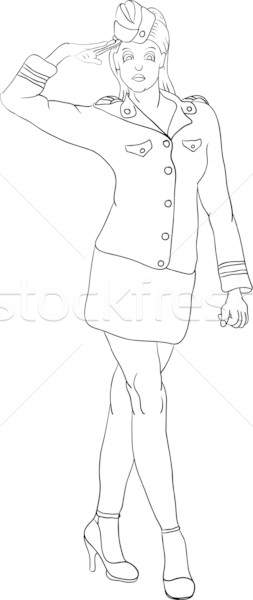 Levegő hosztesz vektor izolált lány mosoly Stock fotó © pavelmidi