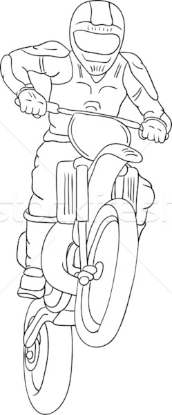 Freestyle wektora motocykl odizolowany prędkości czarny Zdjęcia stock © pavelmidi