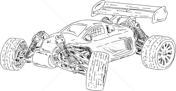 Vektor Hand ziehen Auto isoliert Sport Stock foto © pavelmidi