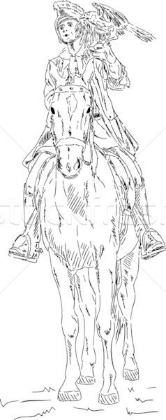 Konia wektora sokół sportu charakter farby Zdjęcia stock © pavelmidi