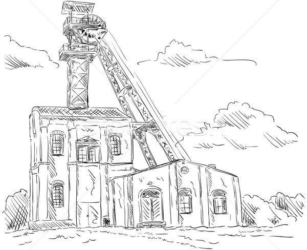 Coal mine headgear tower Stock photo © pavelmidi