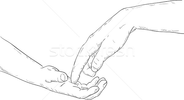 Açmak el vektör parmak eller siyah Stok fotoğraf © pavelmidi