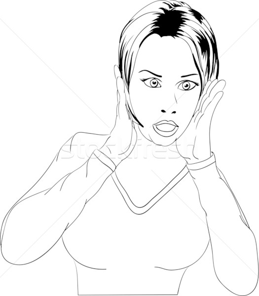 Mulheres infeliz vetor gesto estresse negócio Foto stock © pavelmidi