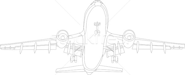 Vecteur contour avion isolé blanche affaires [[stock_photo]] © pavelmidi