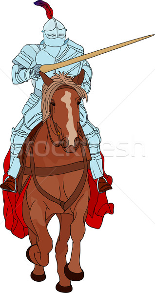Cavaleiro cavalo vetor isolado homem azul Foto stock © pavelmidi