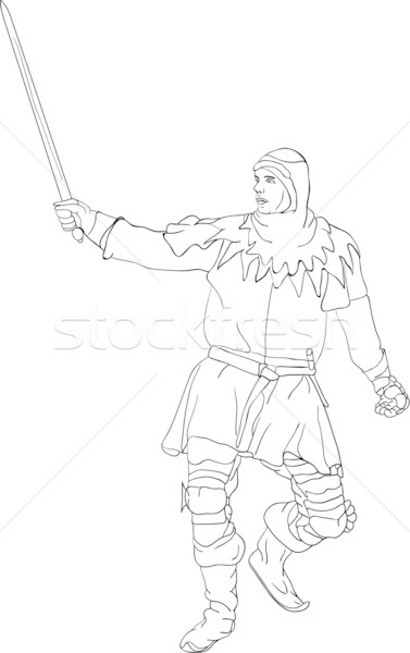 Cavaleiro vetor homem espada aço gótico Foto stock © pavelmidi