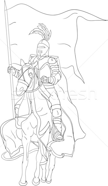 Cavaleiro cavalo vetor isolado homem espada Foto stock © pavelmidi