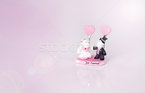 Foto twee grappig schapen liefde roze Stockfoto © PawelSierakowski