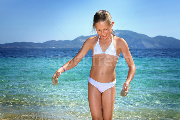 Mooie tienermeisje vakantie jonge mooie Stockfoto © PawelSierakowski