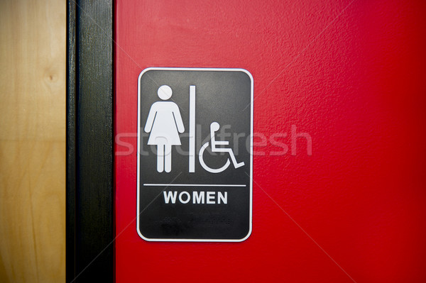 Toilette WC Zeichen Wand Oberfläche gesunden Stock foto © pazham