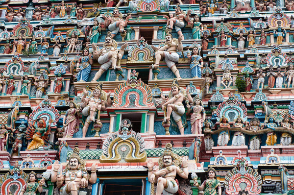 Tempel Architektur Süden Indien Holz grünen Stock foto © pazham
