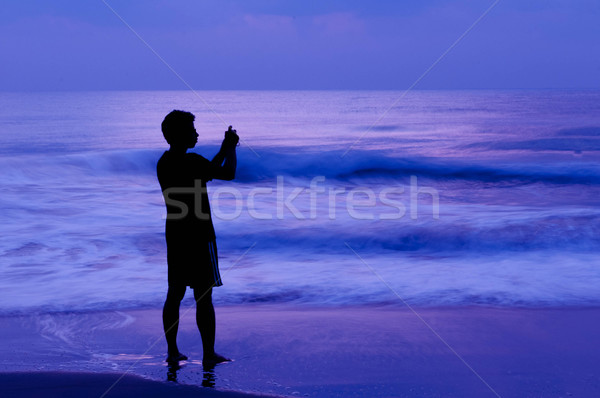 Fotograaf foto zonsopgang zee water Stockfoto © pazham
