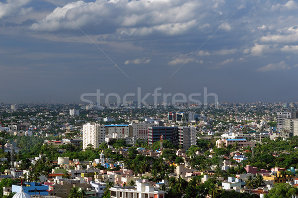 şehir modern Asya gökyüzü Bina doğa Stok fotoğraf © pazham