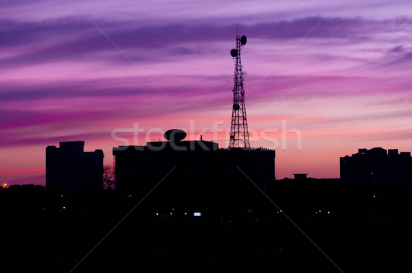 Comunicação torre tecnologia telefone quadro campo Foto stock © pazham