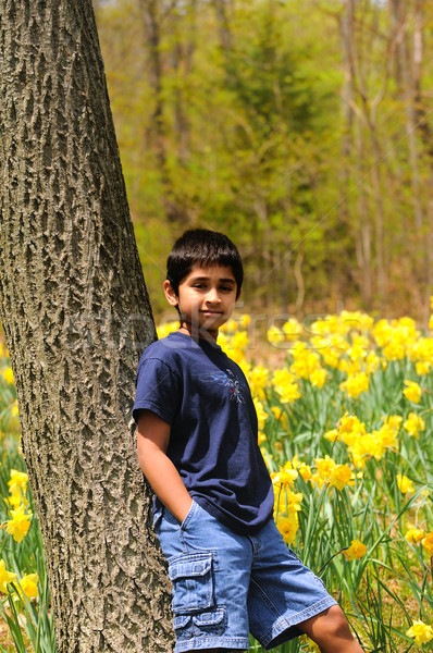Poseren knap indian kid model lokaal Stockfoto © pazham