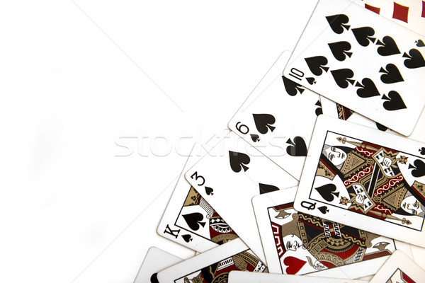 Speelkaarten collectie ontwerp groene Rood casino Stockfoto © pazham
