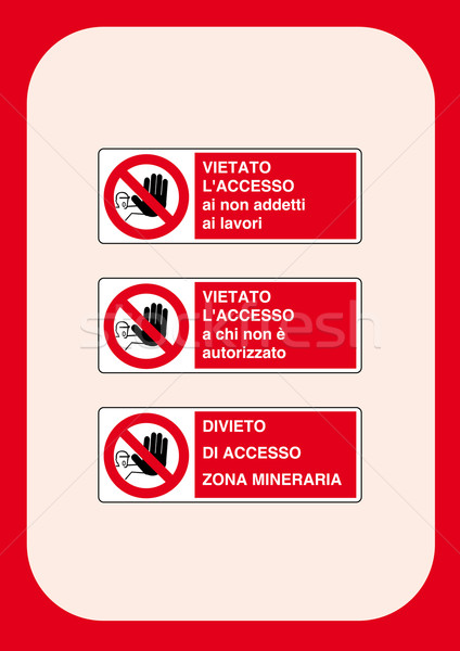 ストックフォト: 企業 · 禁止 · 標識 · 火災 · 建設 · 作業