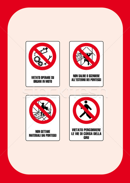 企業 禁止 標識 火災 作業 クロス ストックフォト © pballphoto