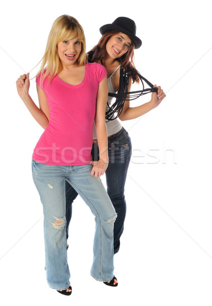два друзей позируют вместе белый женщины Сток-фото © pdimages