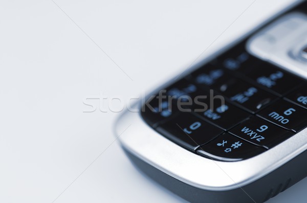 Stockfoto: Mobiele · telefoon · voorgrond · Blauw · business · technologie · telefoon