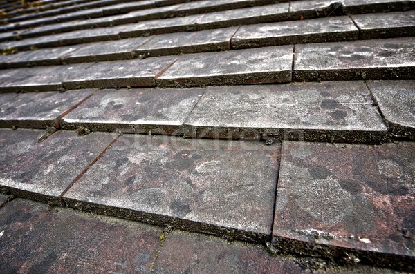 屋根 クローズアップ グレー タイル張りの 長方形の 水 ストックフォト © pedrosala