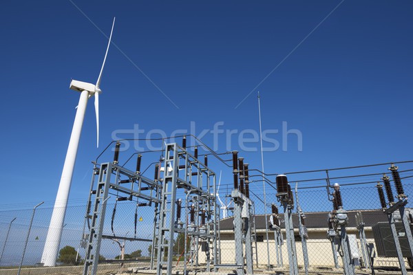 Vento energia produção elétrico fazenda cabo Foto stock © pedrosala