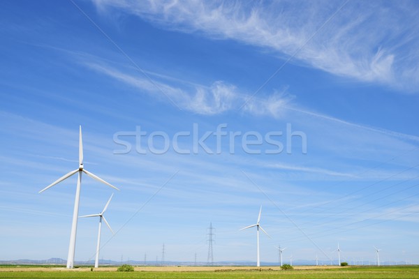 Vento energia elettrici potere produzione farm Foto d'archivio © pedrosala