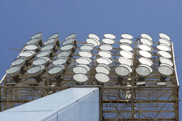 Stadion światła Błękitne niebo szkoły piłka nożna Zdjęcia stock © pedrosala