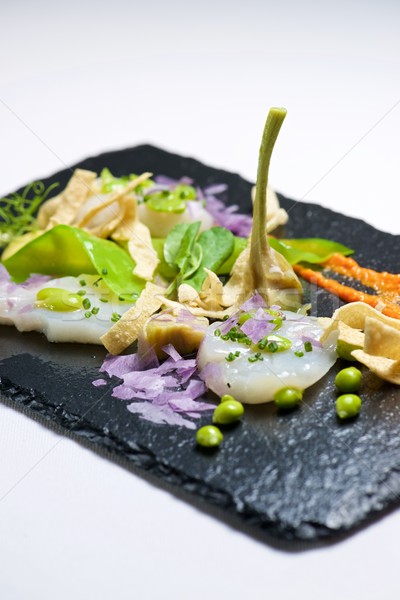 Marinado servido negro alimentos peces cocina Foto stock © pedrosala