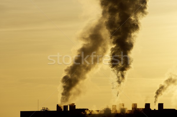 Сток-фото: мнение · дым · промышленности · небе · облака · оранжевый